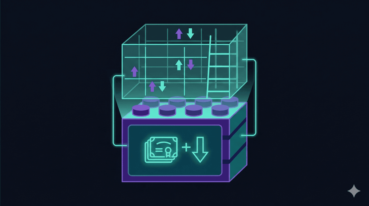 Conceptual diagram: income layer and automated range-based grid on the same position